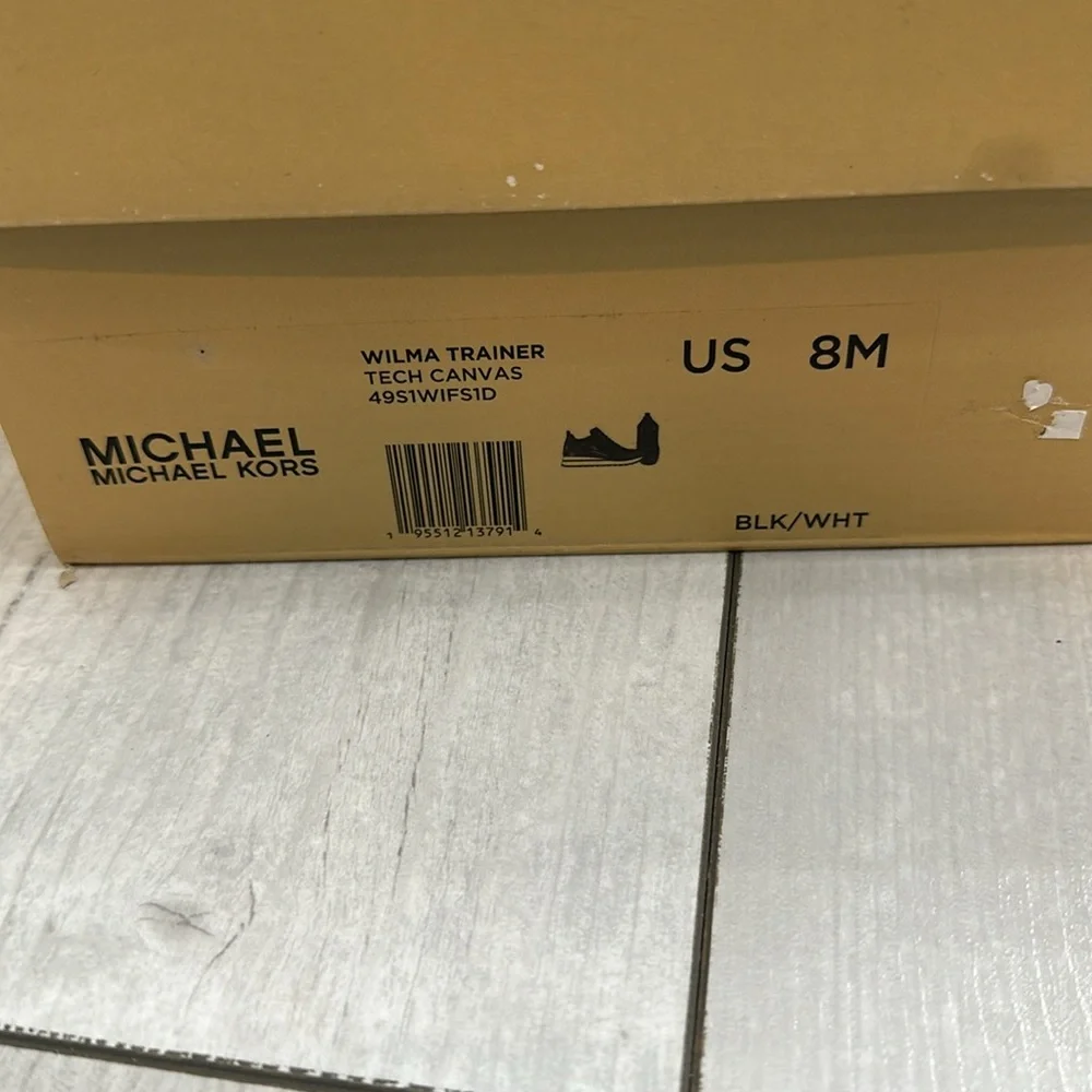NWT Michael Kors Wilma Trainer Black Tech Canvas Sz. 8M - Picture 12 of 13